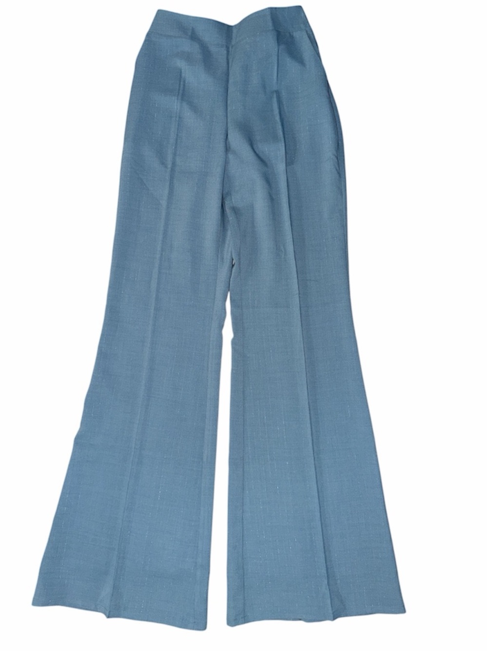Fashion Nova Dusty Blue Wide Leg Flare Pants Elastic Waist Size S